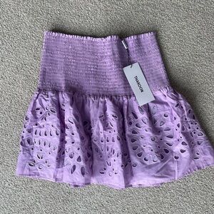 NWT Thakoon Lilac Smocked Eyelet Mini Skirt